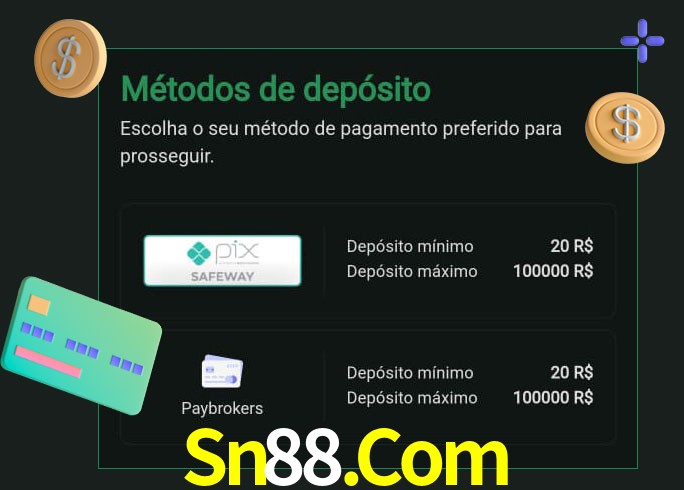 O cassino Sn88.Com oferece uma grande variedade de métodos de pagamento